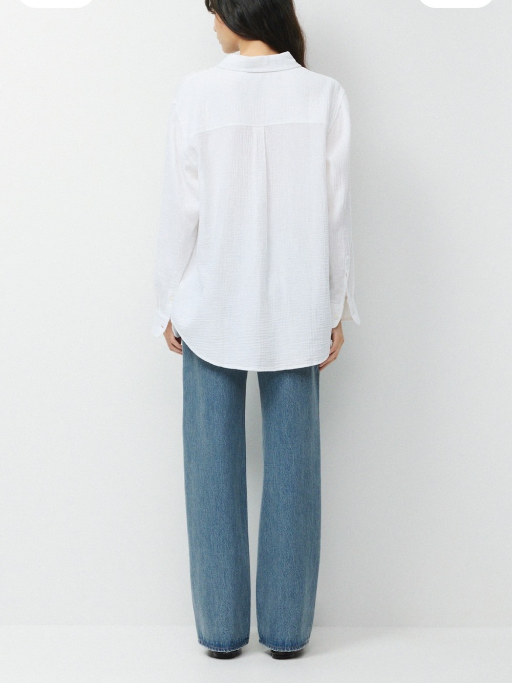 Aritzia Little Moon White Button-Down Shirt